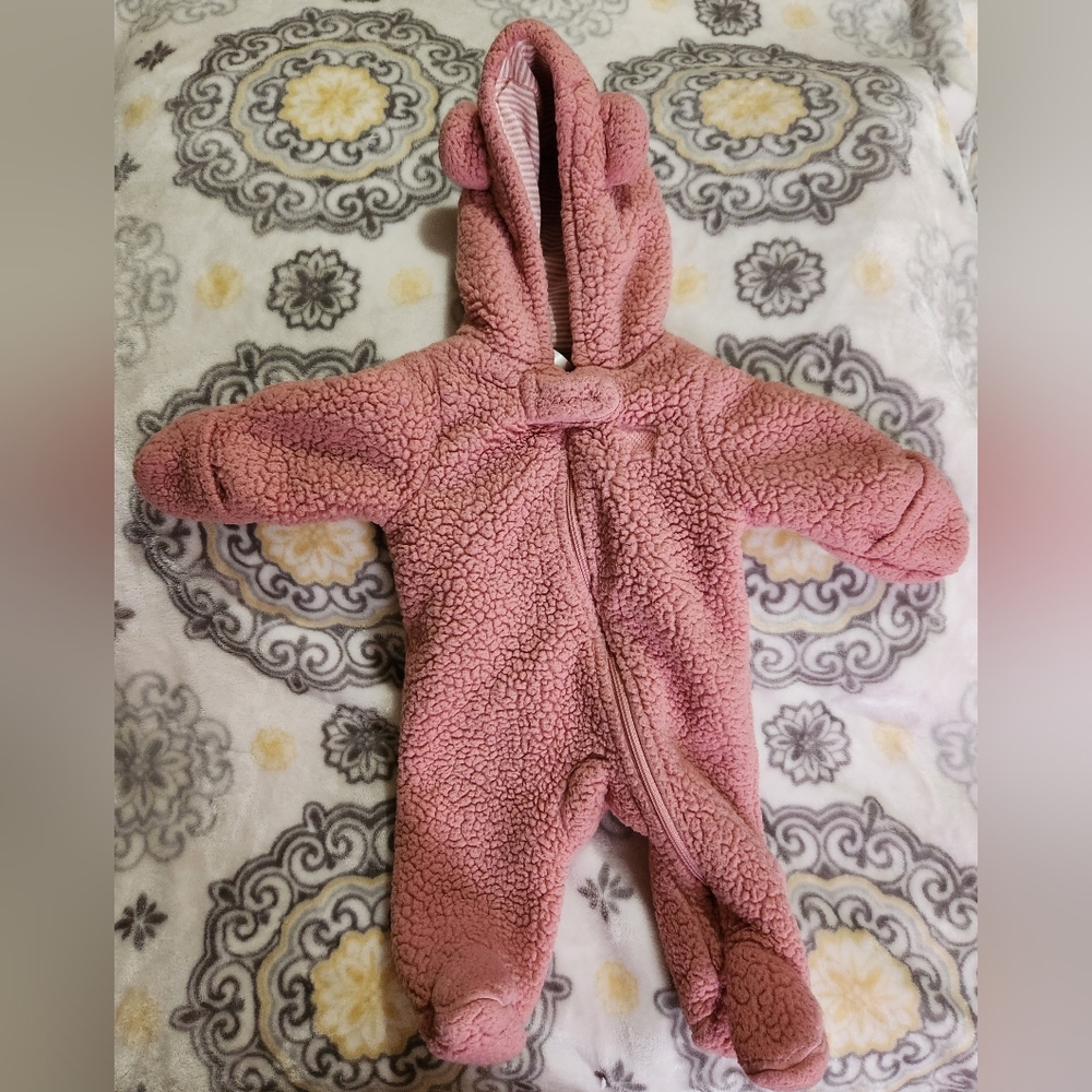 Carter's NB Pink Teddy Sherpa Onesie